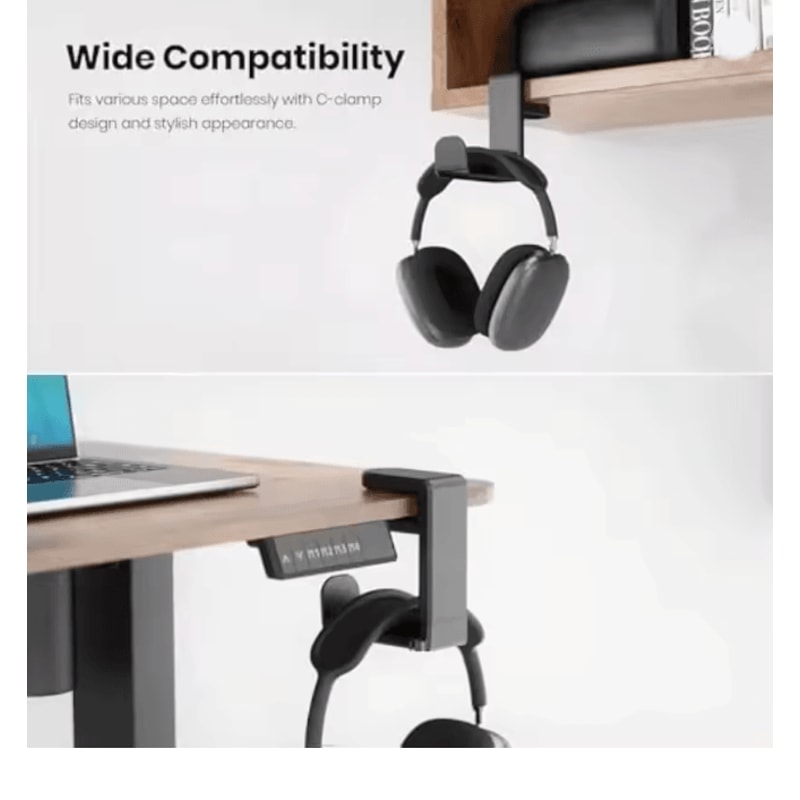 360 Degree Rotating Desk Clip Headphone Stand Adjustable Gaming Headset Hook 1