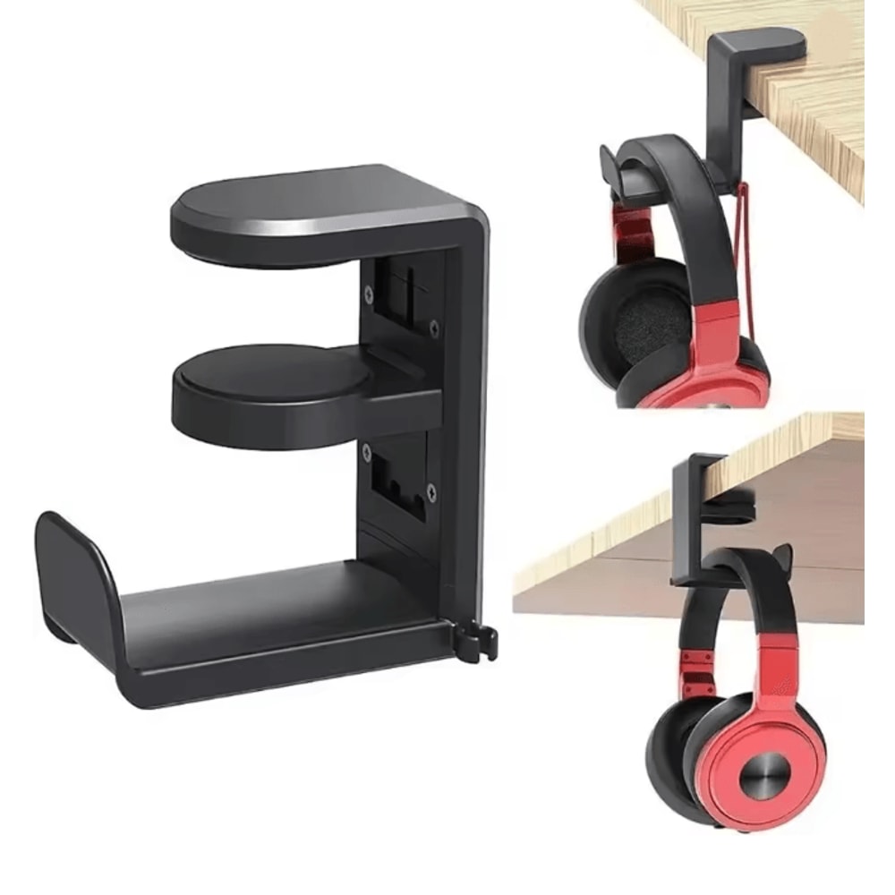 360 Degree Rotating Desk Clip Headphone Stand Adjustable Gaming Headset Hook 4