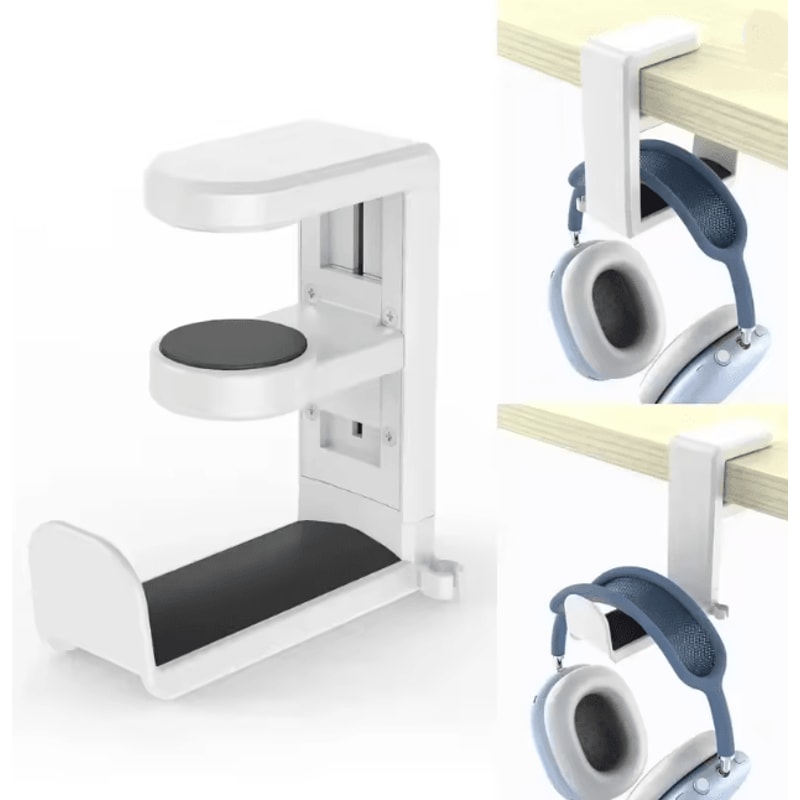 360 Degree Rotating Desk Clip Headphone Stand Adjustable Gaming Headset Hook 6