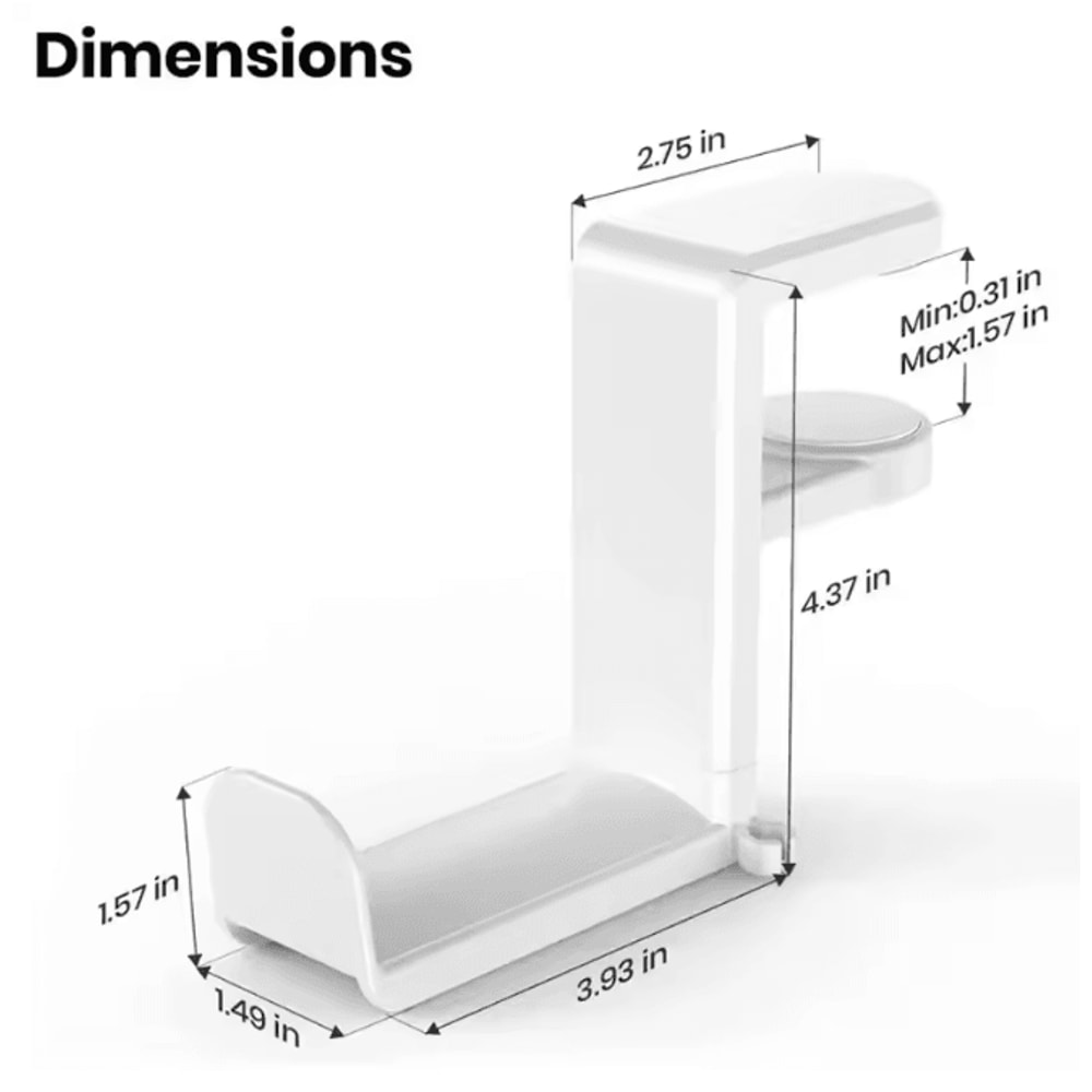 VIKEFON Desk Clip Headphone Holder 360 Degree Rotating No Punch Organizer 3