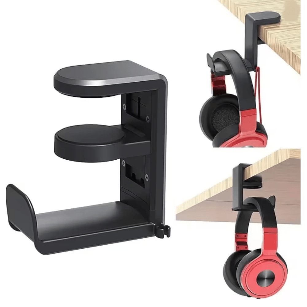 VIKEFON Desk Clip Headphone Holder 360 Degree Rotating No Punch Organizer 5