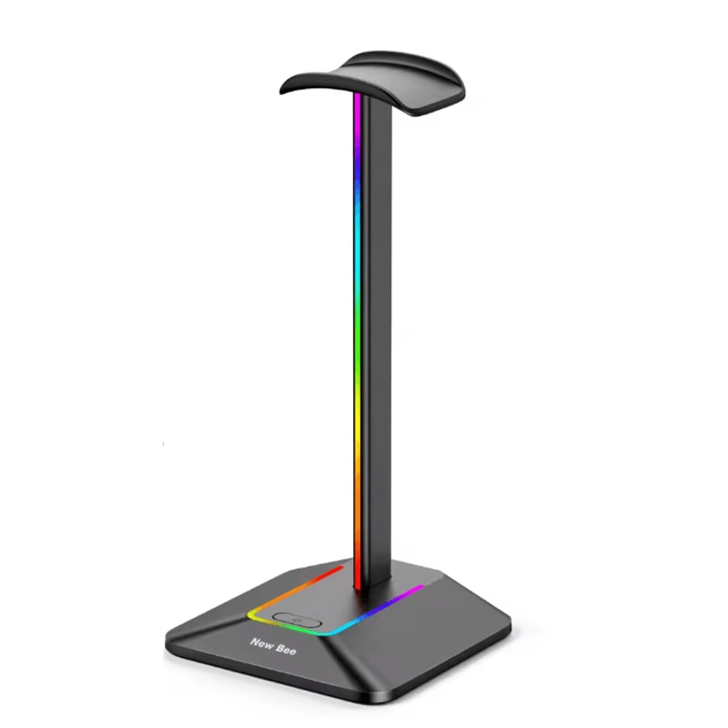 New Bee Z8 RGB Gaming Headset Stand With USB Ports Desk Headphone Holder 4