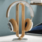 Bamboo Wood Aluminum Headphone Stand Gaming Headset Display Holder 0