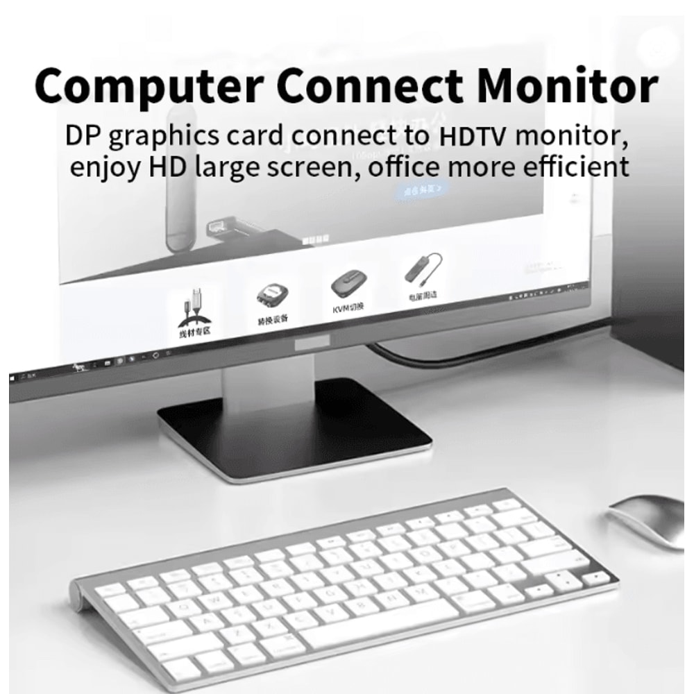 Unnlink 4K DisplayPort To HDMI Cable High Speed Video Adapter 2