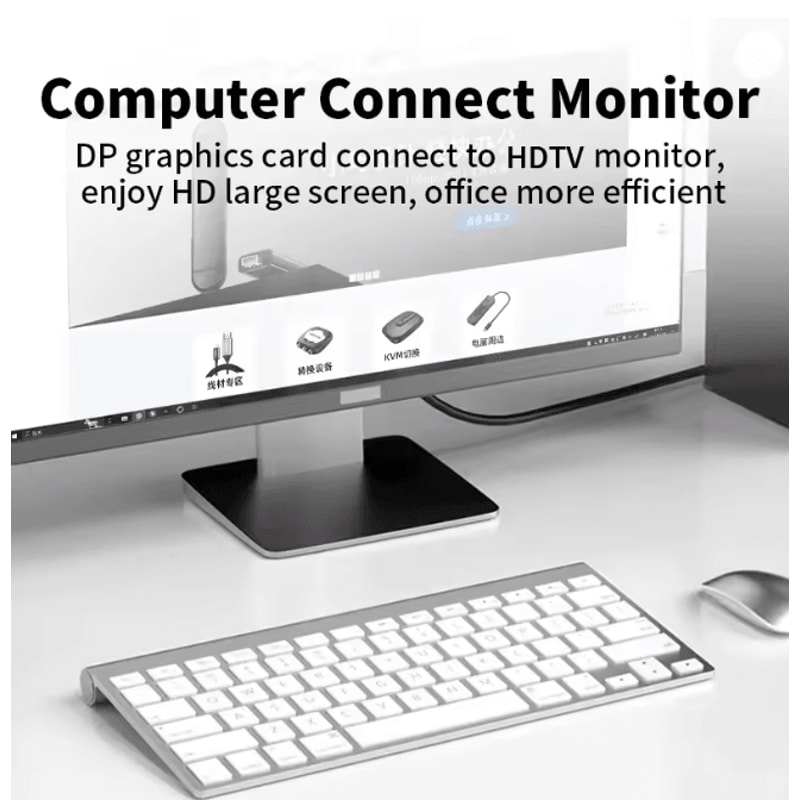 Unnlink 4K DisplayPort To HDMI Cable High Speed Video Adapter 2
