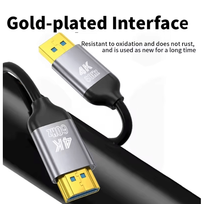 Unnlink 4K DisplayPort To HDMI Cable High Speed Video Adapter 4