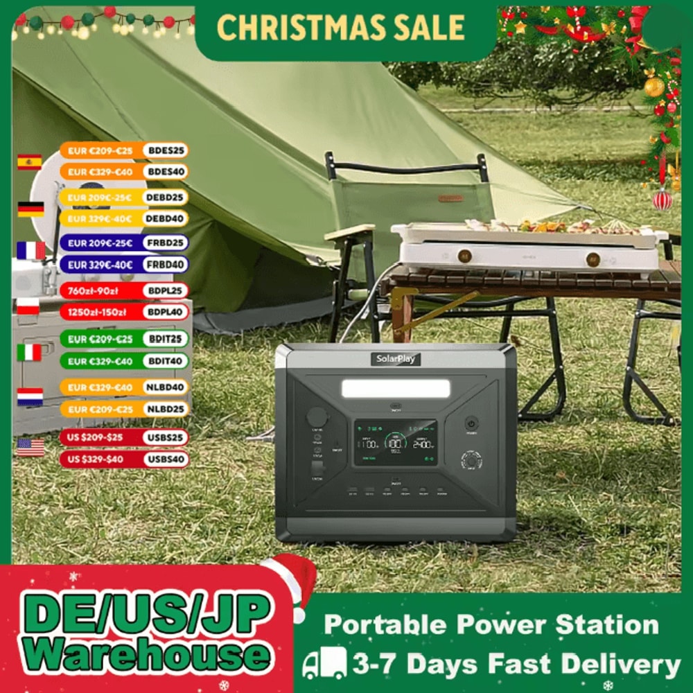 Solarplay Portable Power Station 2160Wh High Capacity Solar Generator 2400W 0