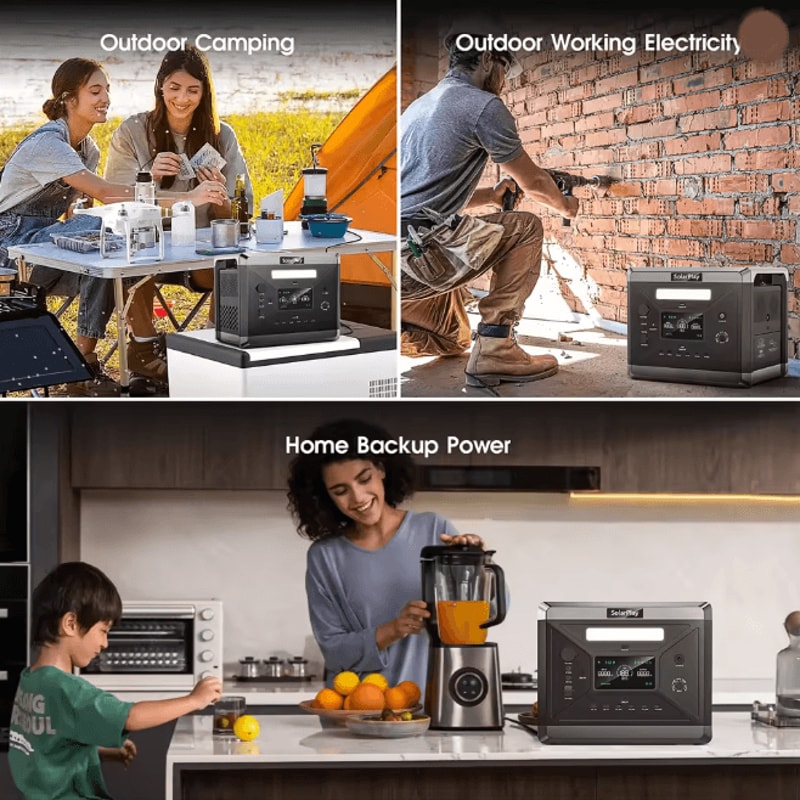 Solarplay Portable Power Station 2160Wh High Capacity Solar Generator 2400W 4