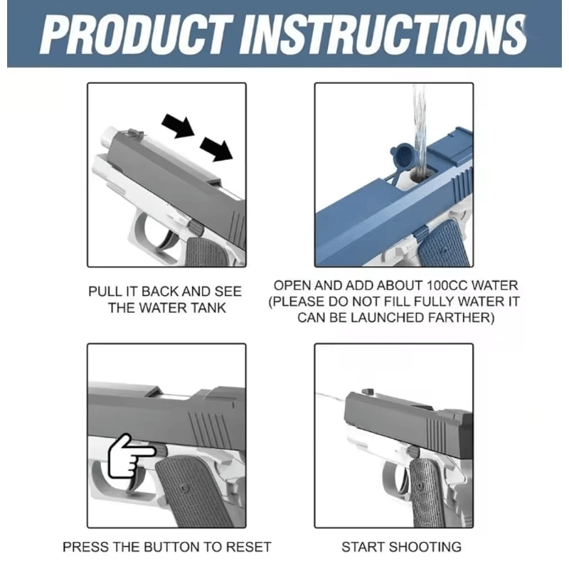 M1911 Water Gun Pistol Summer Outdoor Water Blaster Toy 1