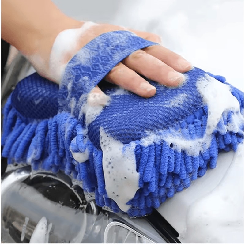Microfiber Chenille Car Wash Sponge Pads 2 Piece Set 2