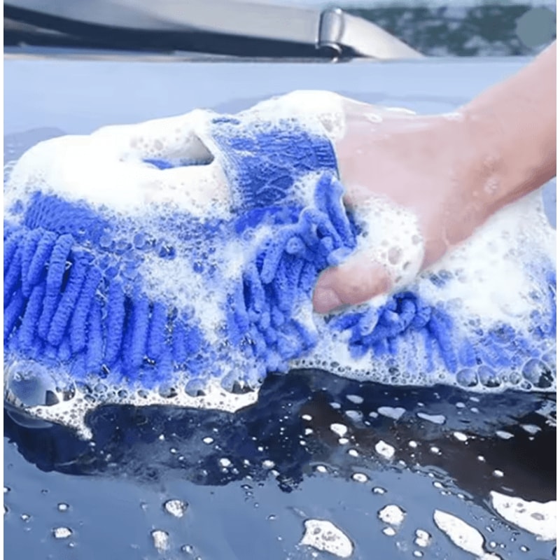 Microfiber Chenille Car Wash Sponge Pads 2 Piece Set 3