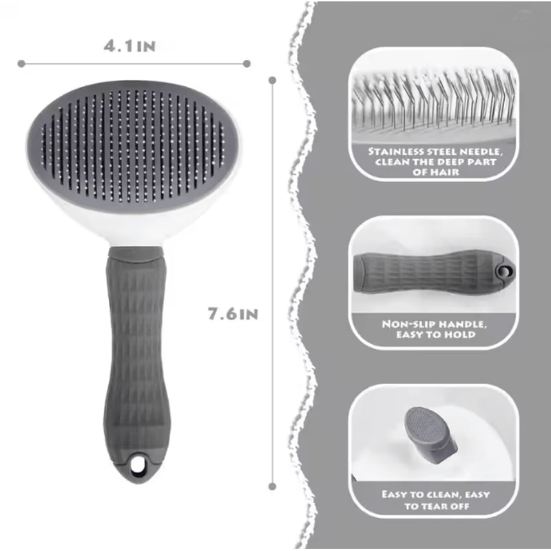 Self Cleaning Pet Brush For Dogs And Cats Grooming And Deshedding 2