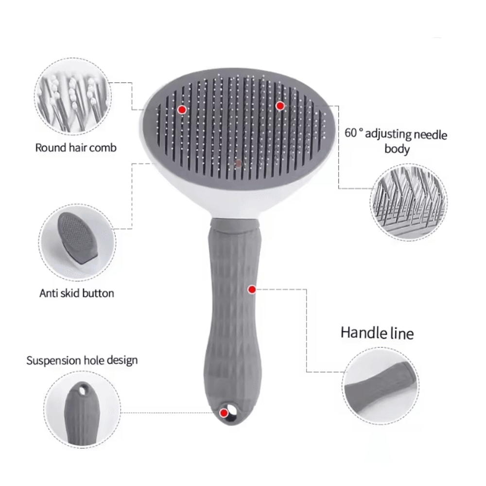 Self Cleaning Pet Brush For Dogs And Cats Grooming And Deshedding 3