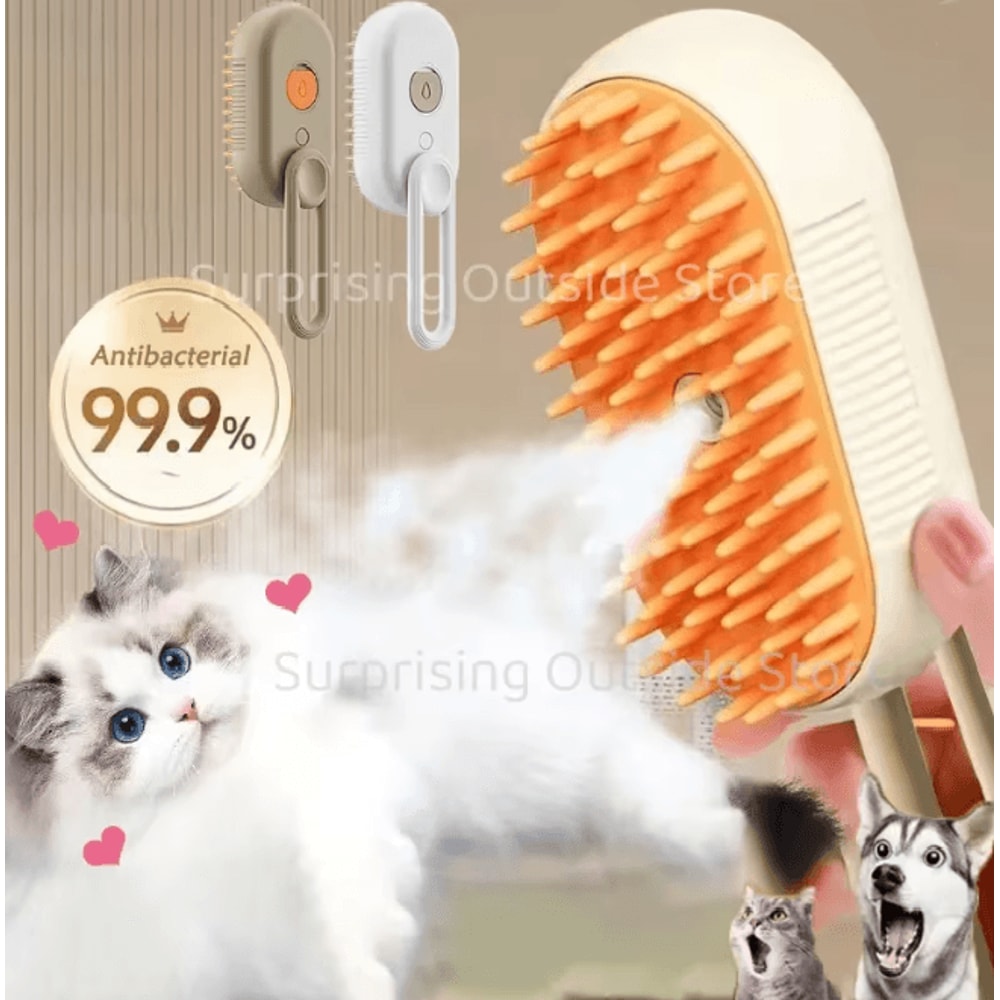 3 In 1 Pet Spray Massage Brush For Dogs And Cats Grooming 0