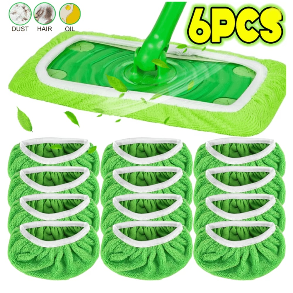 Reusable Microfiber Mop Pads For Wet And Dry Floor Cleaning 0