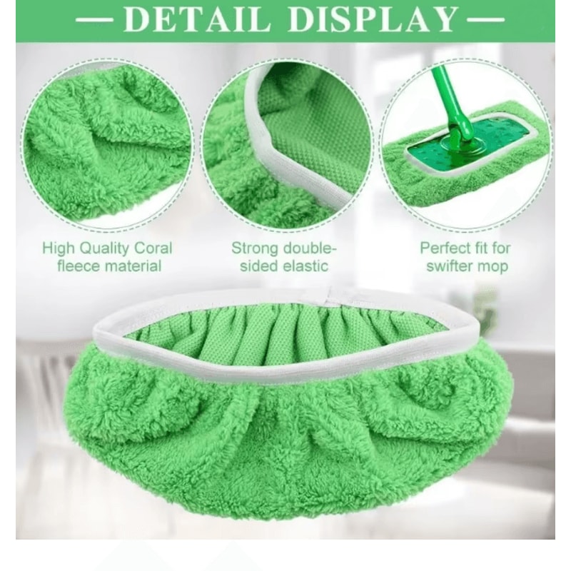 Reusable Microfiber Mop Pads For Wet And Dry Floor Cleaning 3