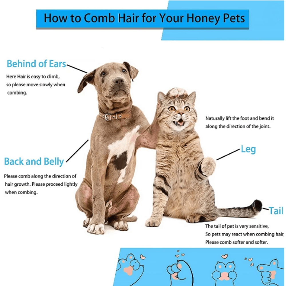 Dog Hair Remover Grooming Brush For Long Hair Dogs And Cats 1