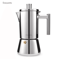 stainless steel stovetop espresso maker italian moka pot for induction