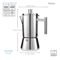 Stainless Steel Stovetop Espresso Maker Italian Moka Pot For Induction 1