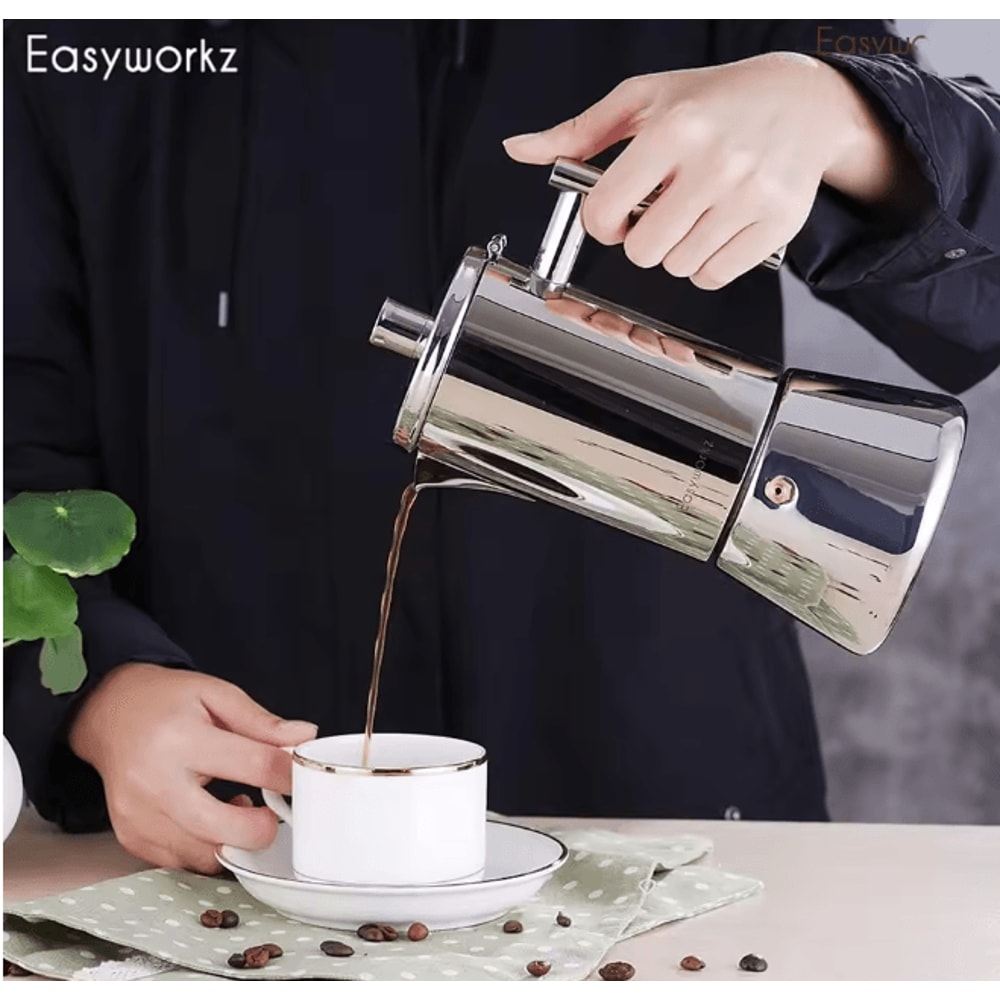 Stainless Steel Stovetop Espresso Maker Italian Moka Pot For Induction 2