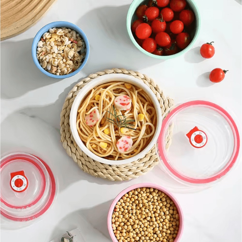 Wheat Straw Food Storage Bowls With Lids Microwave Safe 3 Piece Set 2