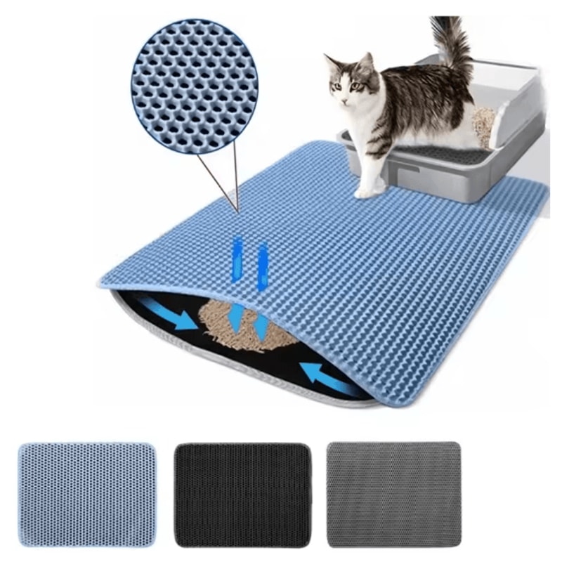 Double Layer Cat Litter Mat Waterproof Non Slip Pet Litter Trap Mat 0