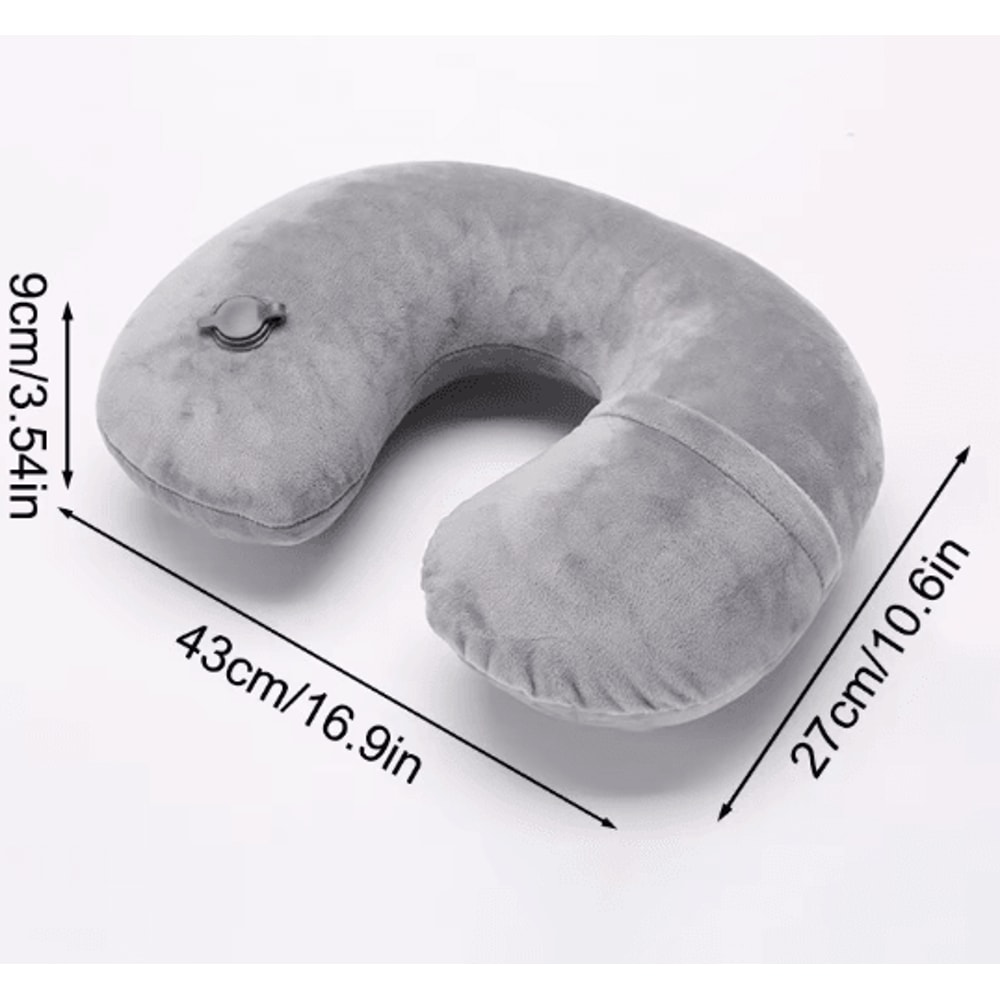 Inflatable U Shaped Travel Neck Pillow With Cervical Support 1