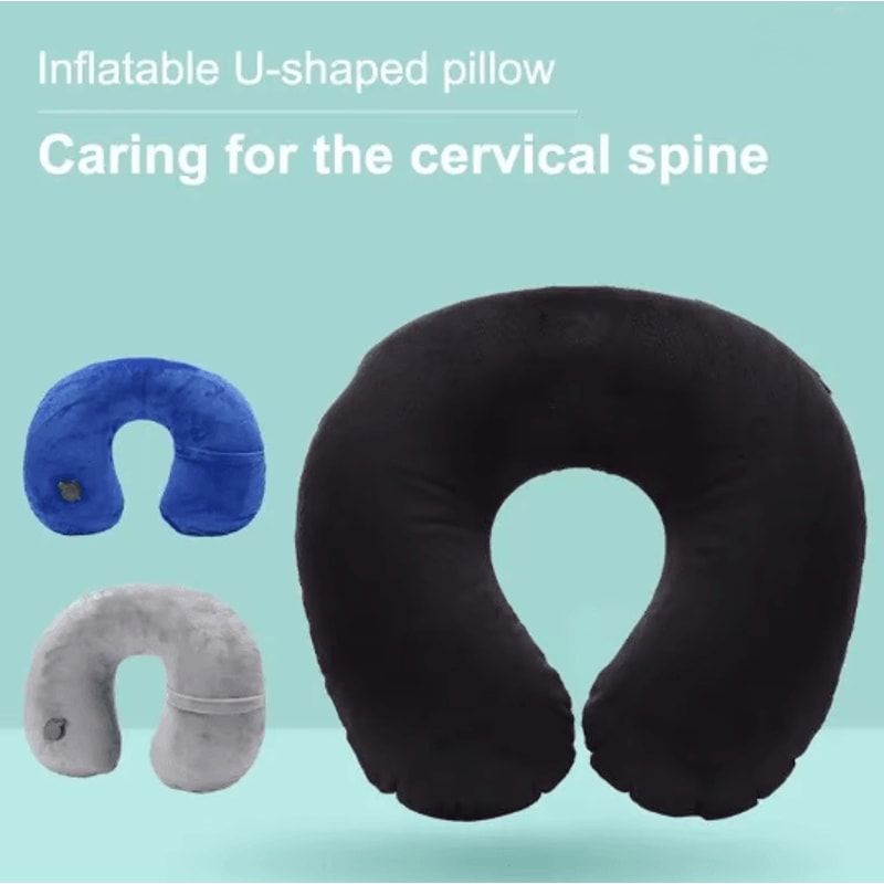 Inflatable U Shaped Travel Neck Pillow With Cervical Support 2