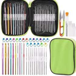 complete crochet hooks set knitting needles kit with storage case