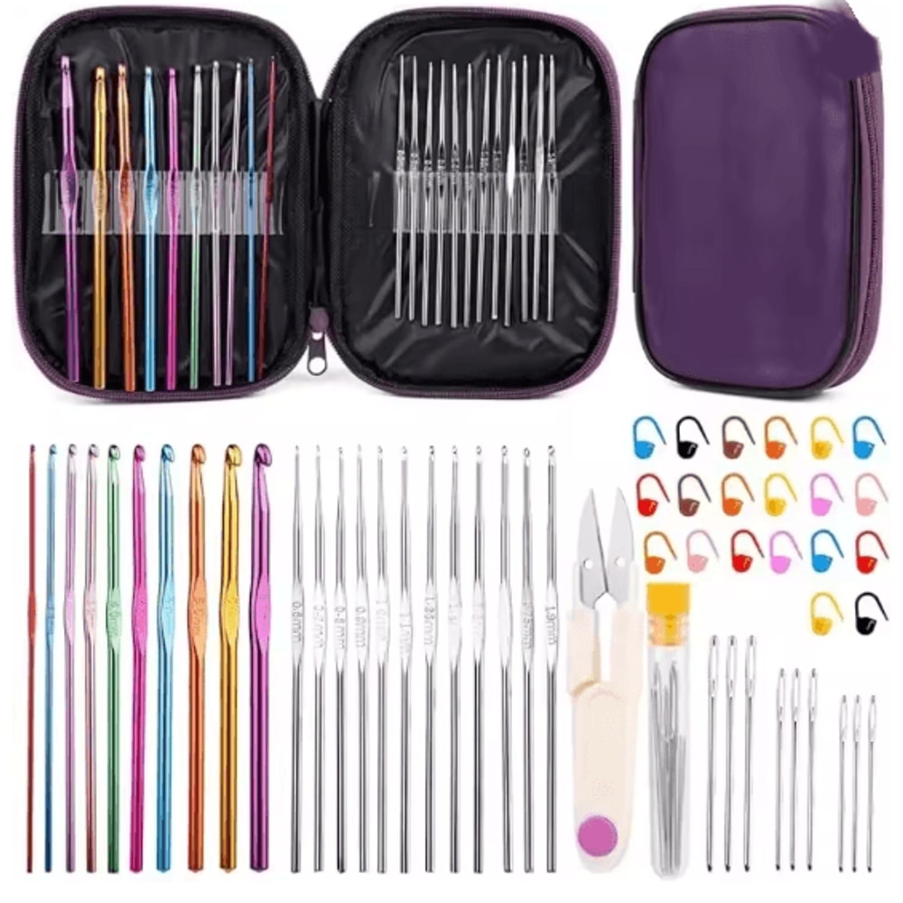 Complete Crochet Hooks Set Knitting Needles Kit With Storage Case 7