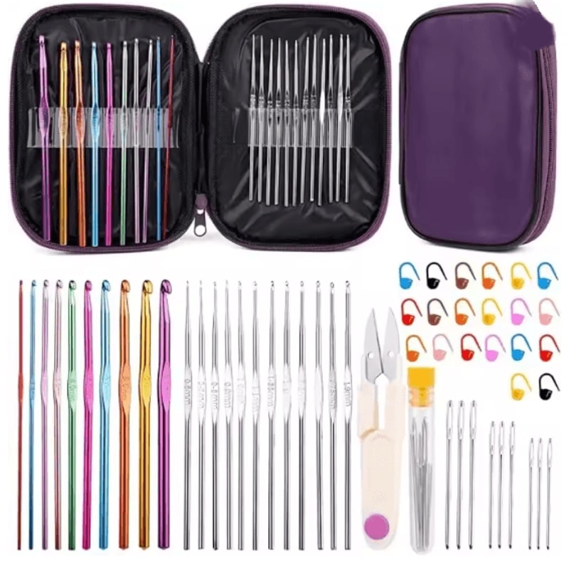 Complete Crochet Hooks Set Knitting Needles Kit With Storage Case 7