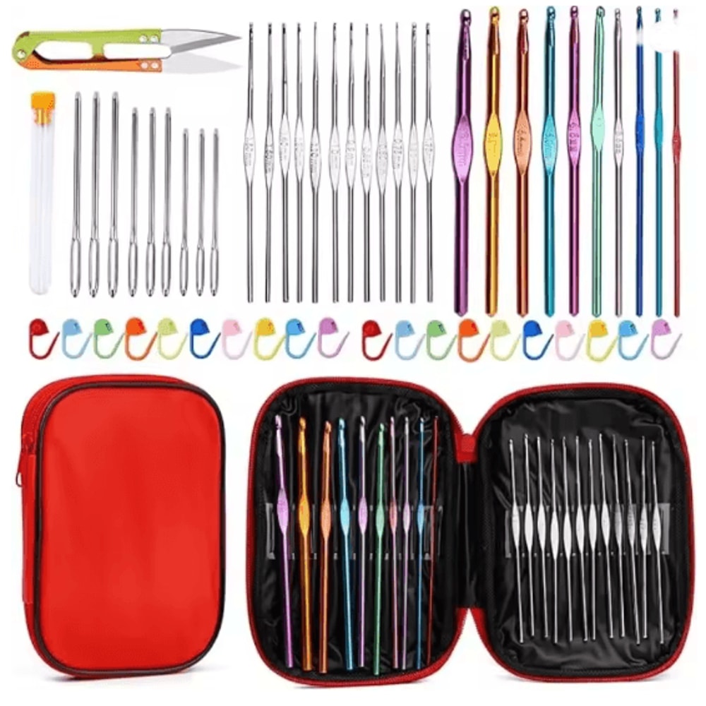 Complete Crochet Hooks Set Knitting Needles Kit With Storage Case 8