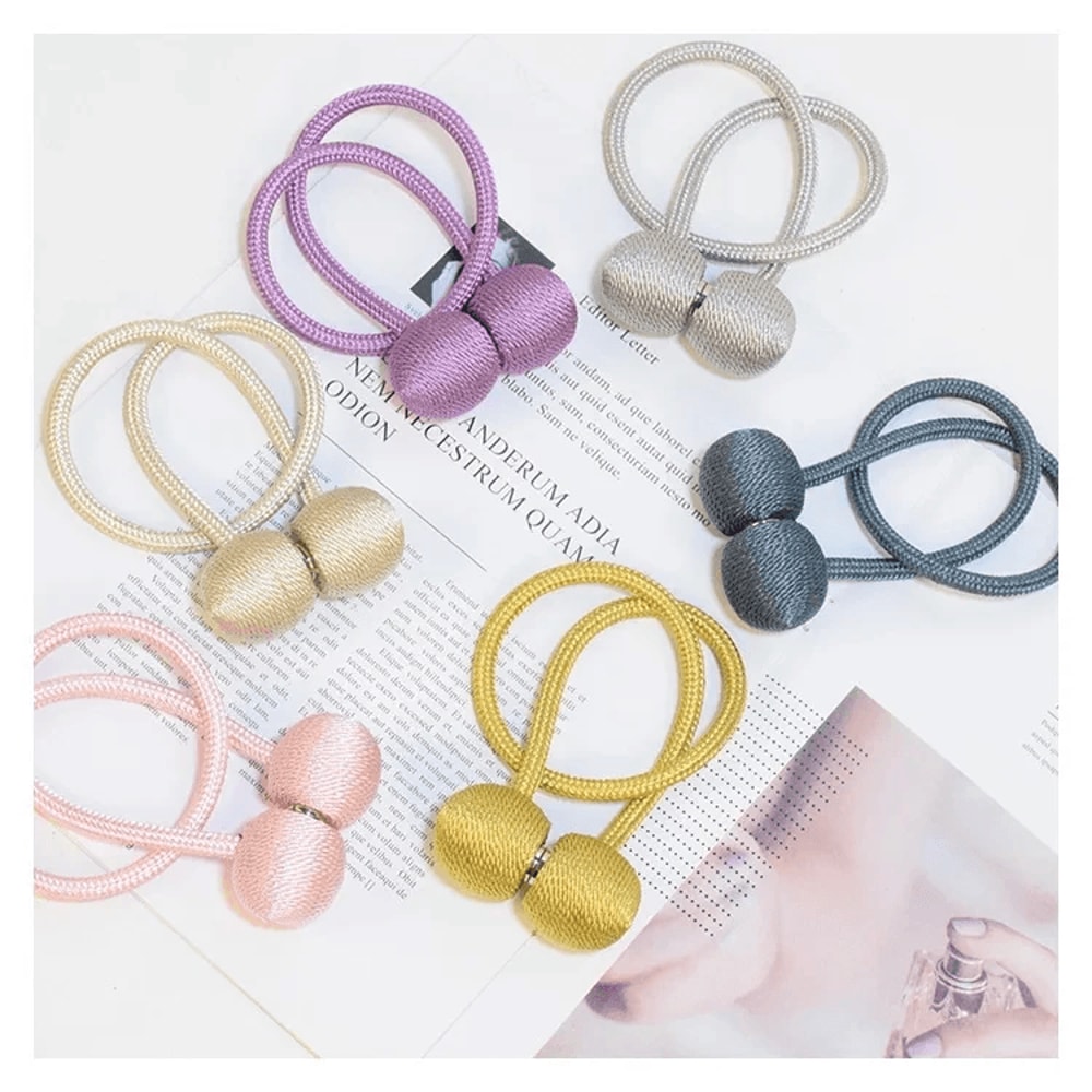 Magnetic Curtain Tiebacks Rope Buckles Set For Window And Bed Curtains 4