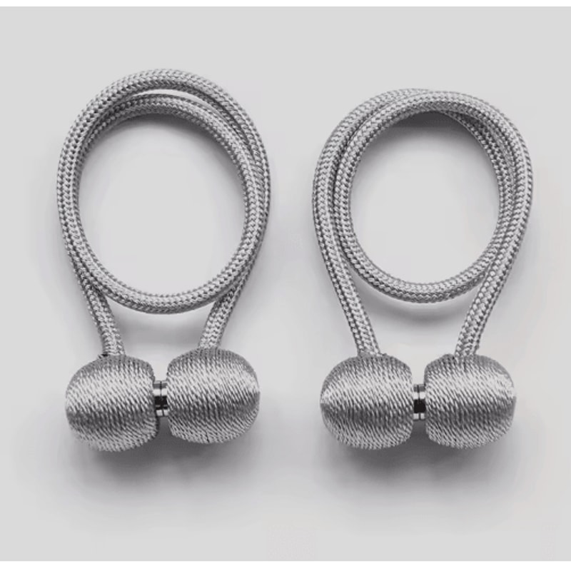 Magnetic Curtain Tiebacks Rope Buckles Set For Window And Bed Curtains 0