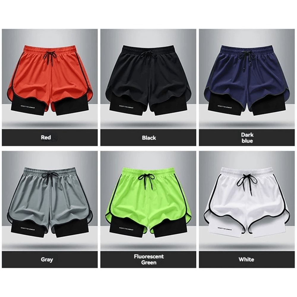 Ice Silk Mens Sports Shorts Quick Dry Running Basketball Fitness Set 0