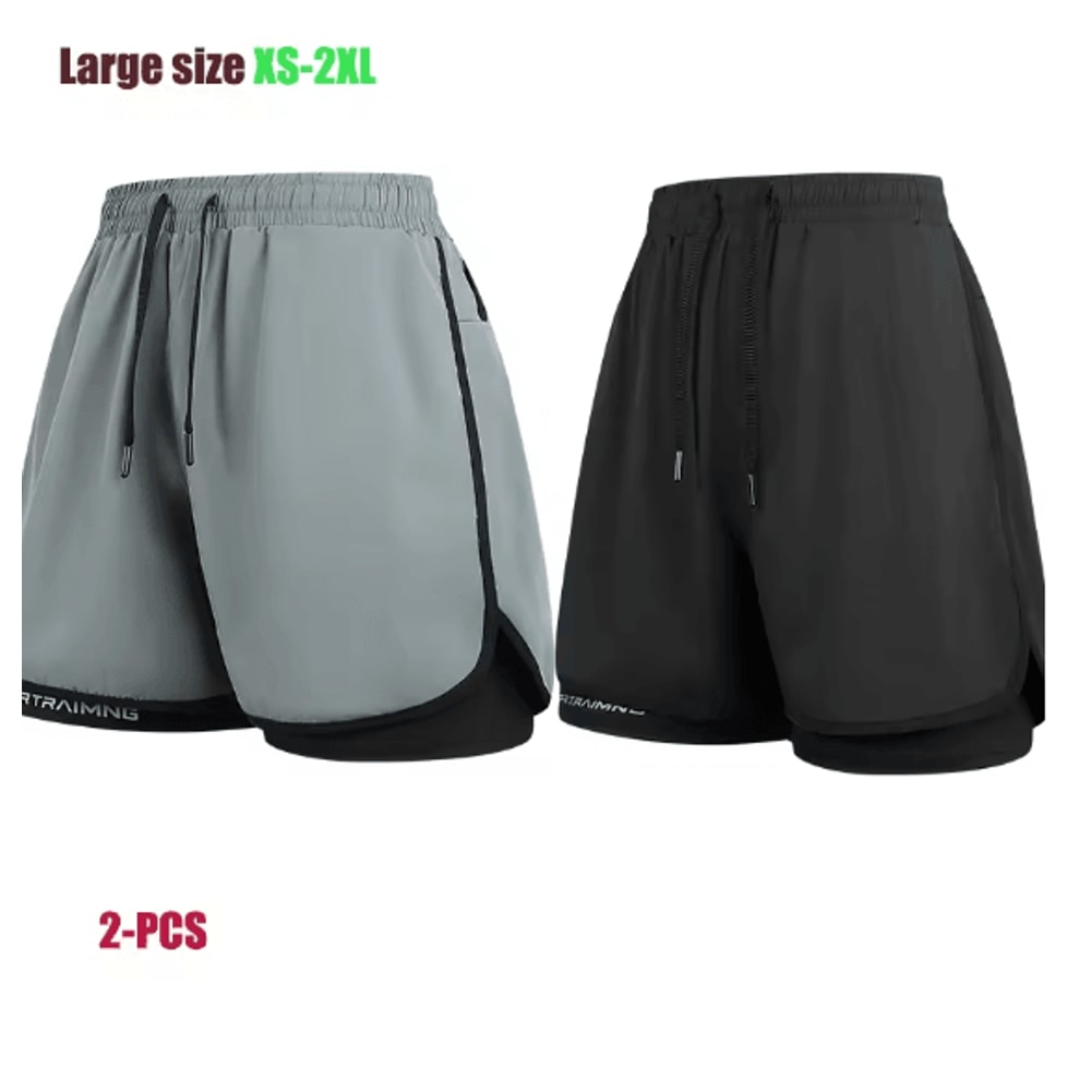 Ice Silk Mens Sports Shorts Quick Dry Running Basketball Fitness Set 13