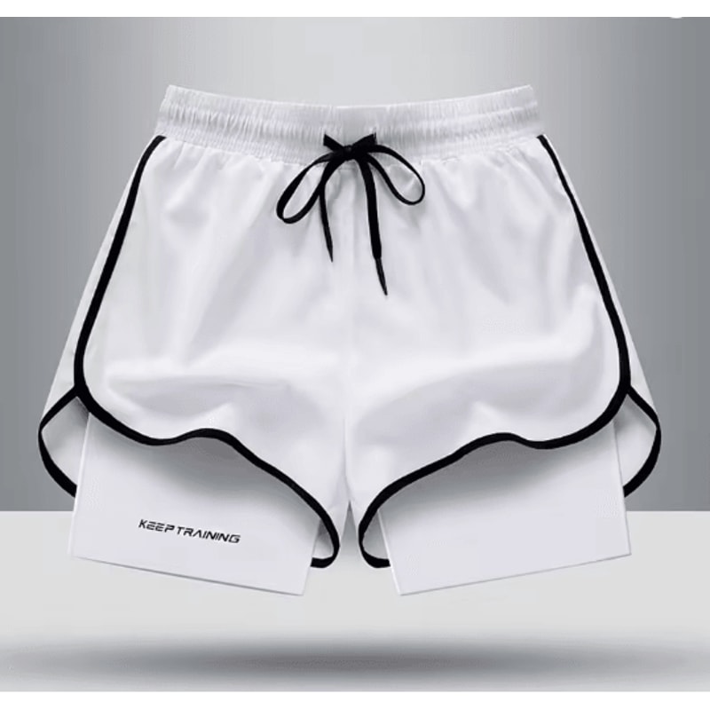 Ice Silk Mens Sports Shorts Quick Dry Running Basketball Fitness Set 16