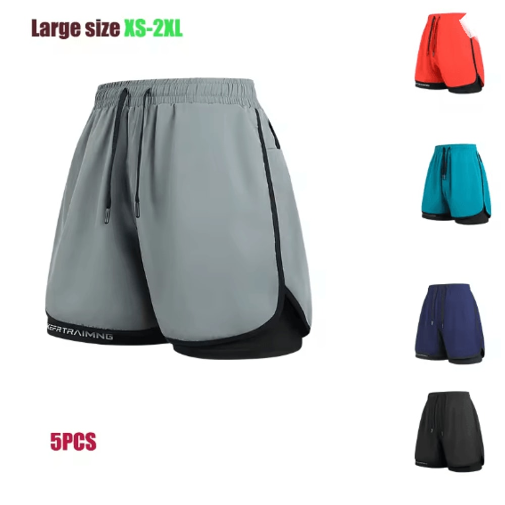Ice Silk Mens Sports Shorts Quick Dry Running Basketball Fitness Set 17