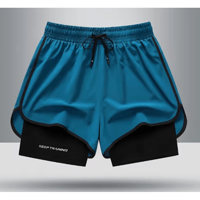 Ice Silk Mens Sports Shorts Quick Dry Running Basketball Fitness Set 4