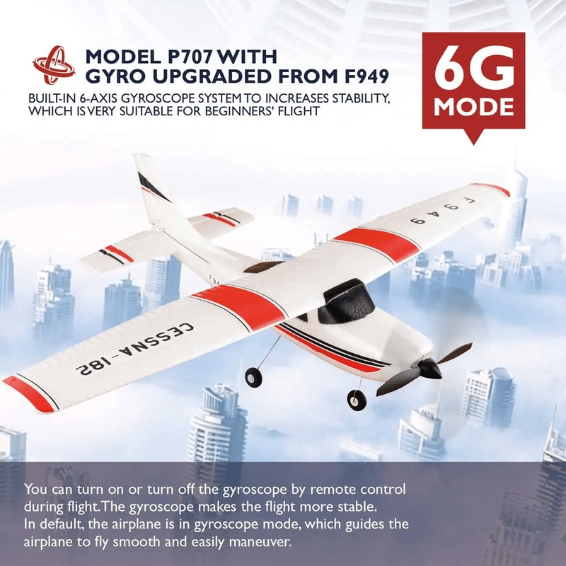 WLtoys F949 RC Airplane Cessna 182 With Gyroscope And 3D6G Flight Mode 1