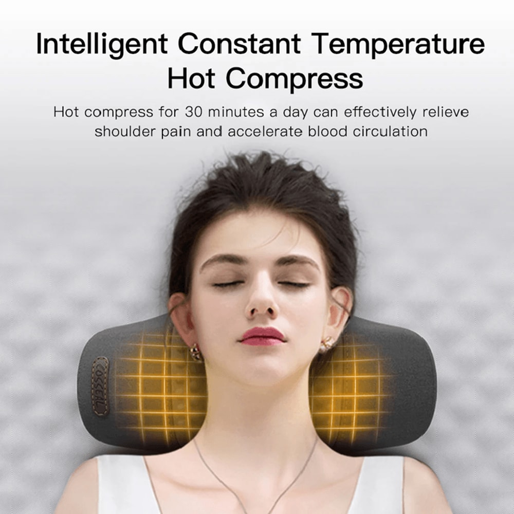 Electric Neck Massage Pillow With Heat And Cervical Support 1