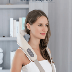 wireless neck and shoulder massager with deep kneading heat