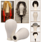 Canvas Wig Head Mannequin With Stand For Wig Making And Display 0
