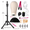 Canvas Wig Head Mannequin With Stand For Wig Making And Display 9