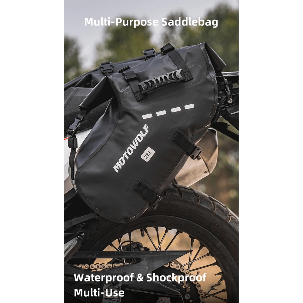 Waterproof Large Capacity Motorcycle Pannier Bag Side Saddle Luggage 0