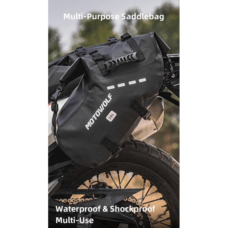 Waterproof Large Capacity Motorcycle Pannier Bag Side Saddle Luggage 0