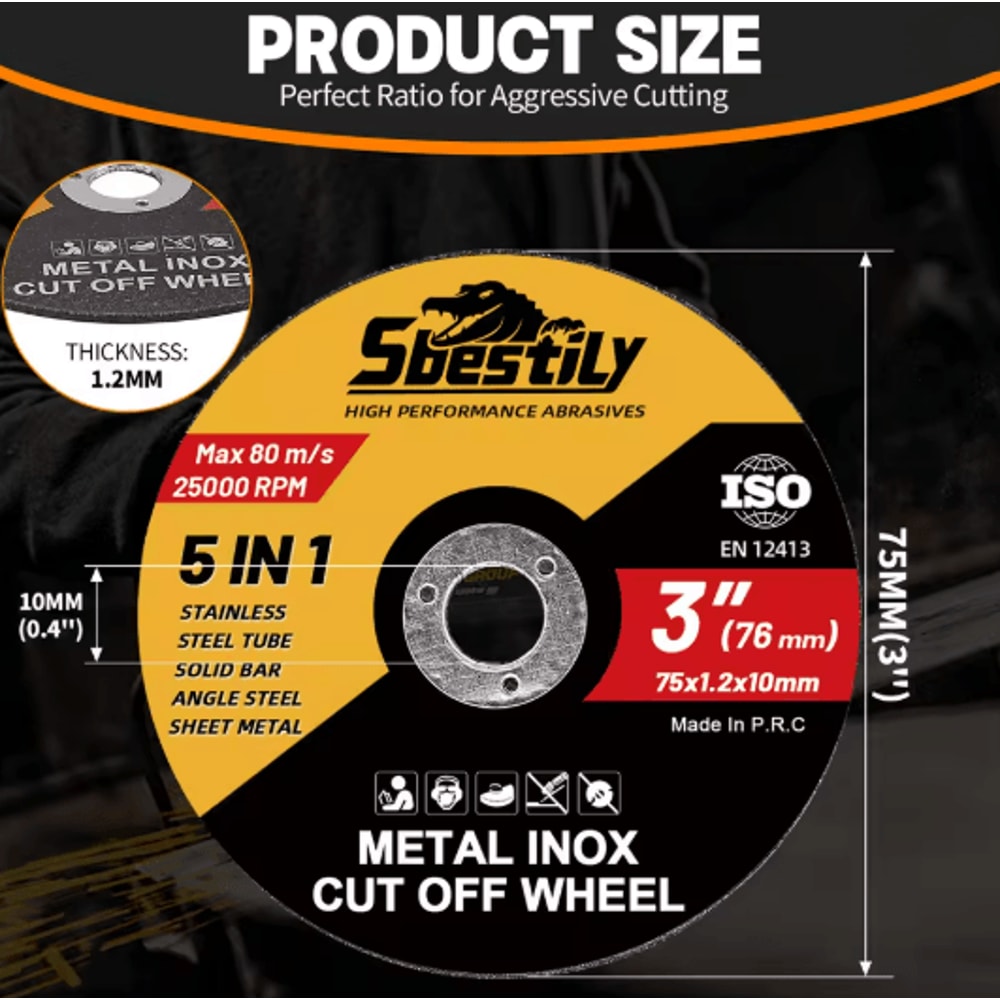 75mm Metal Cutting Disc Mini Cut Off Wheel For Steel And Stainless Steel 3