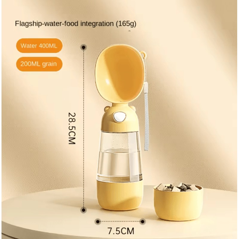 Portable Dog Water Bottle With Food Dispenser Travel Pet Bowl 1