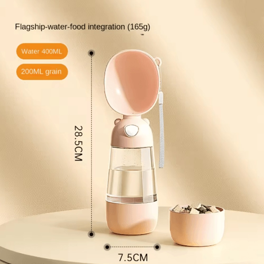 Portable Dog Water Bottle With Food Dispenser Travel Pet Bowl 4