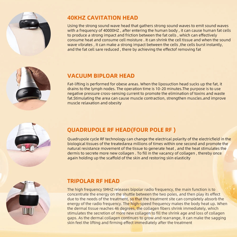 4 In 1 Cavitation Body Slimming Machine With Vacuum And Skin Tightening 2